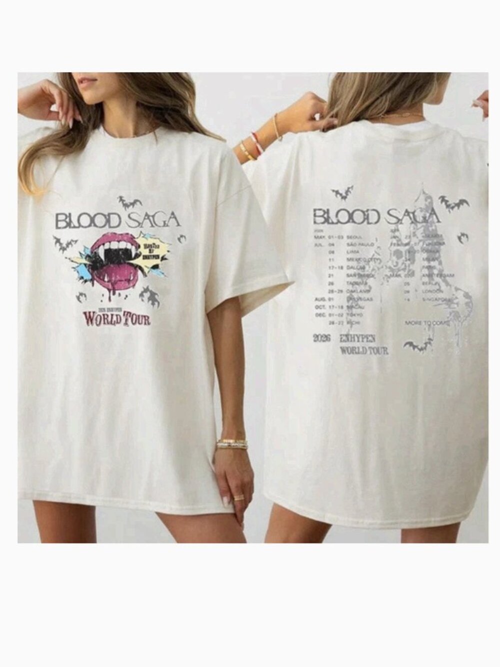 ENHYPEN Blood Saga World Tour 2026 K-Pop Graphic T-Shirt